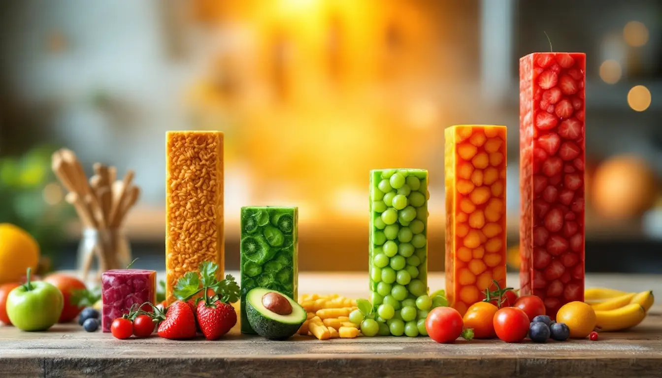 Gráfico exibindo a diferença de saúde entre quem consome alimentos naturais e quem consome ultraprocessados.